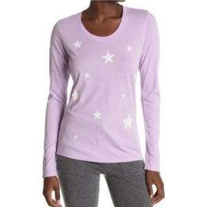 Sundry Lilac Star Print Long Sleeve Top